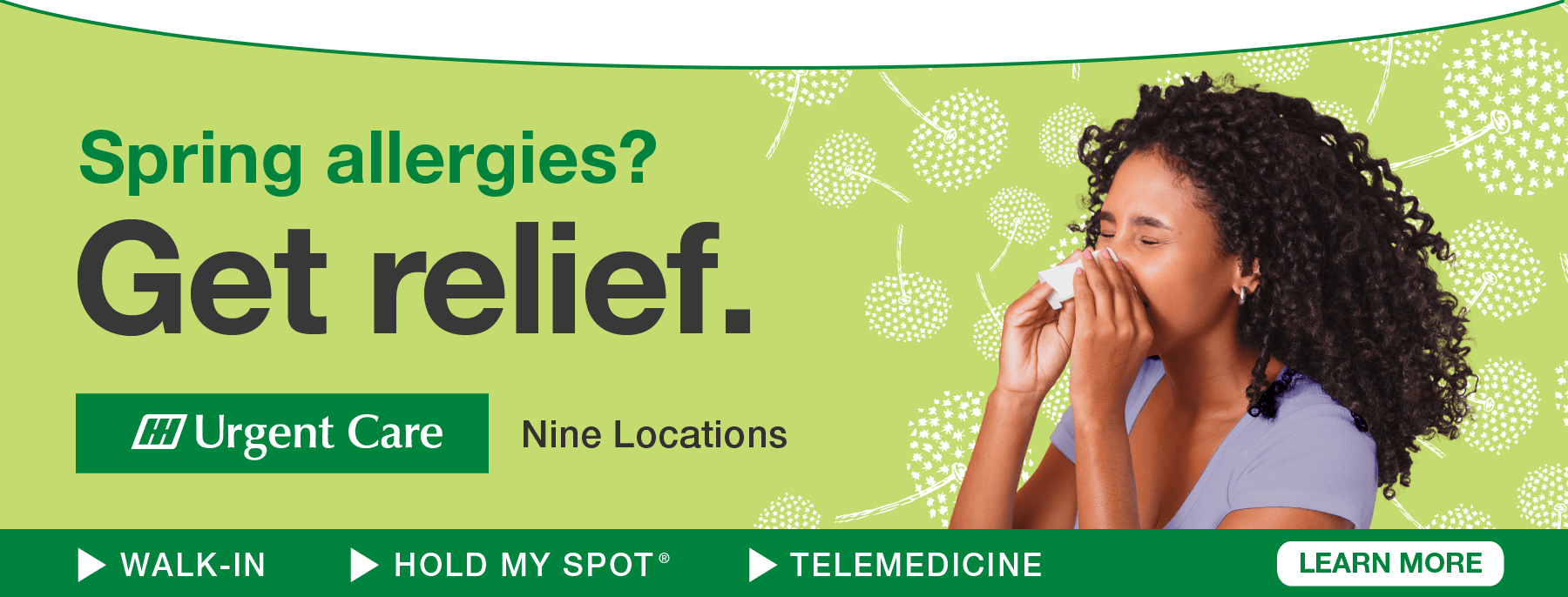 Spring allergies? Get relief. HH Urgent Care